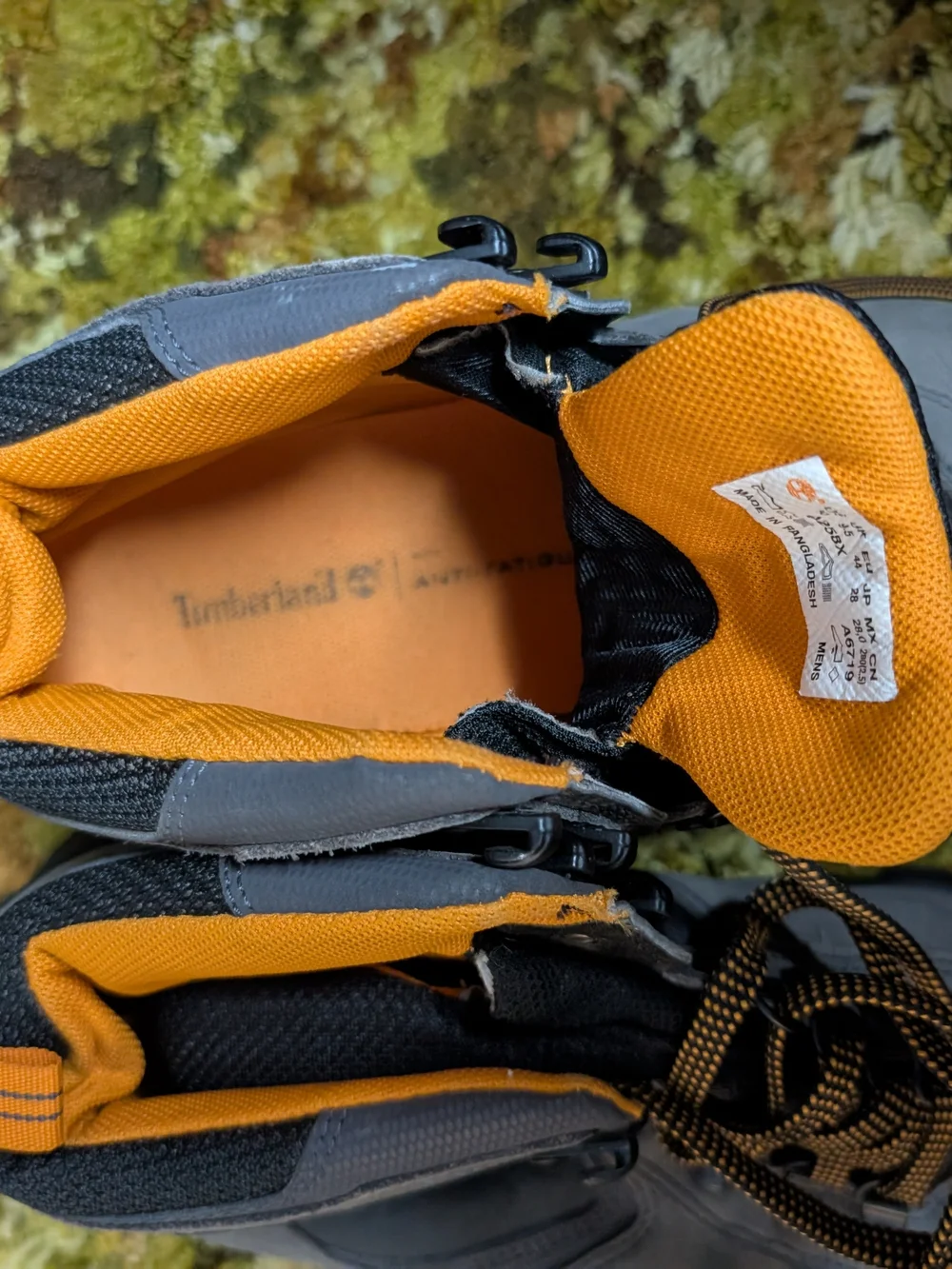 Timberland Gray and Orange Lace-Up Men's Hiking Boots